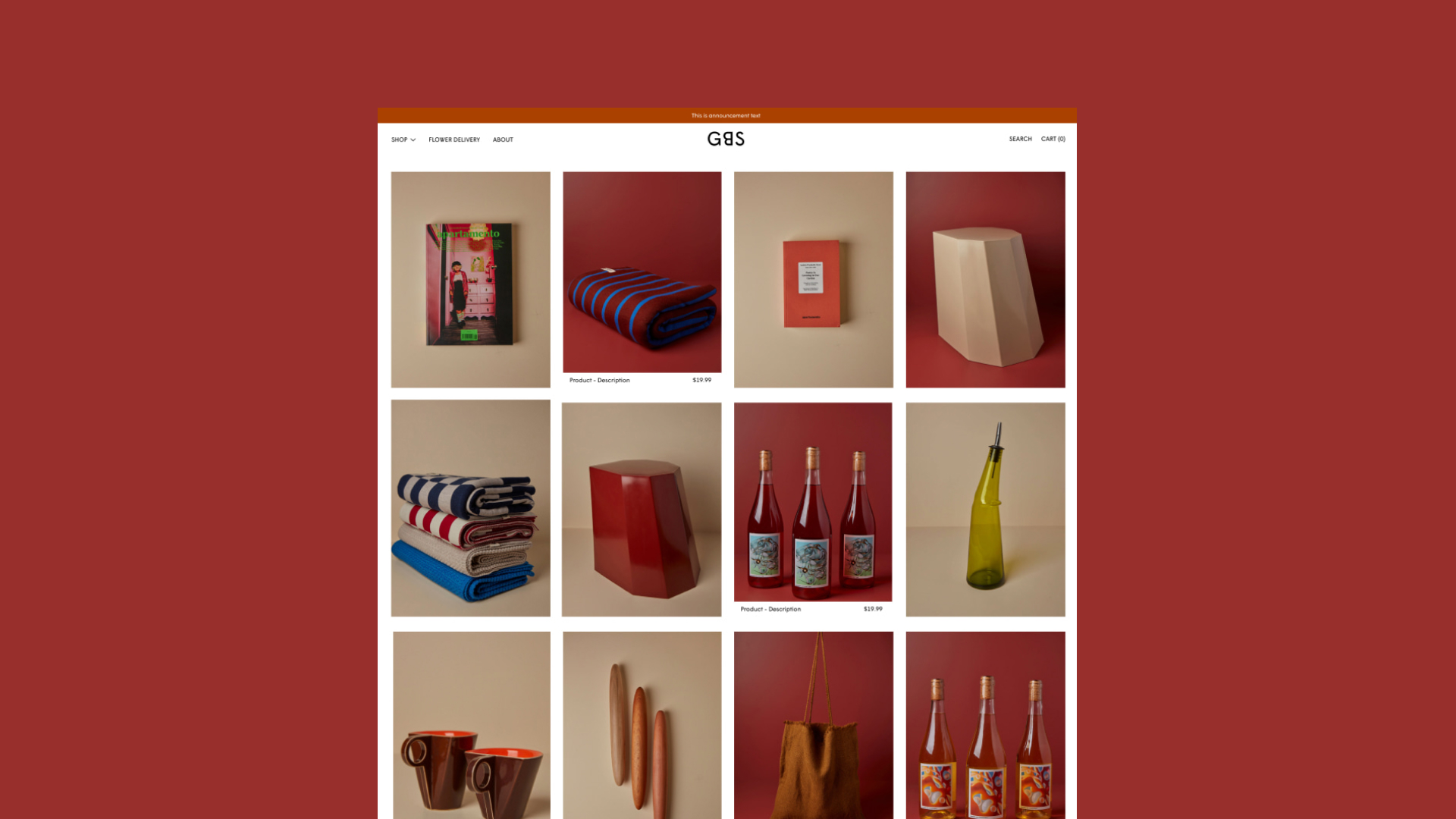Website Design by New Opening Studio for Georgie Boy Store