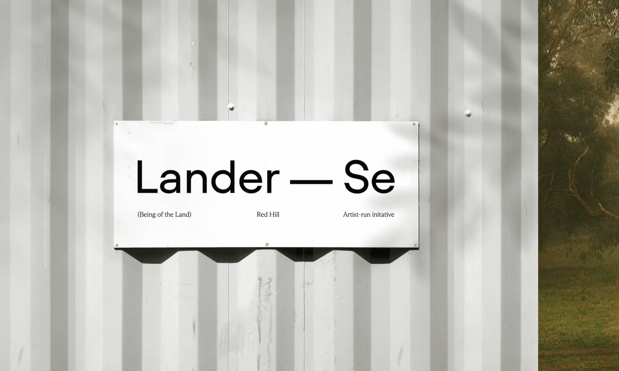 wall signage for the Lander Se art space located in Red Hill victoria