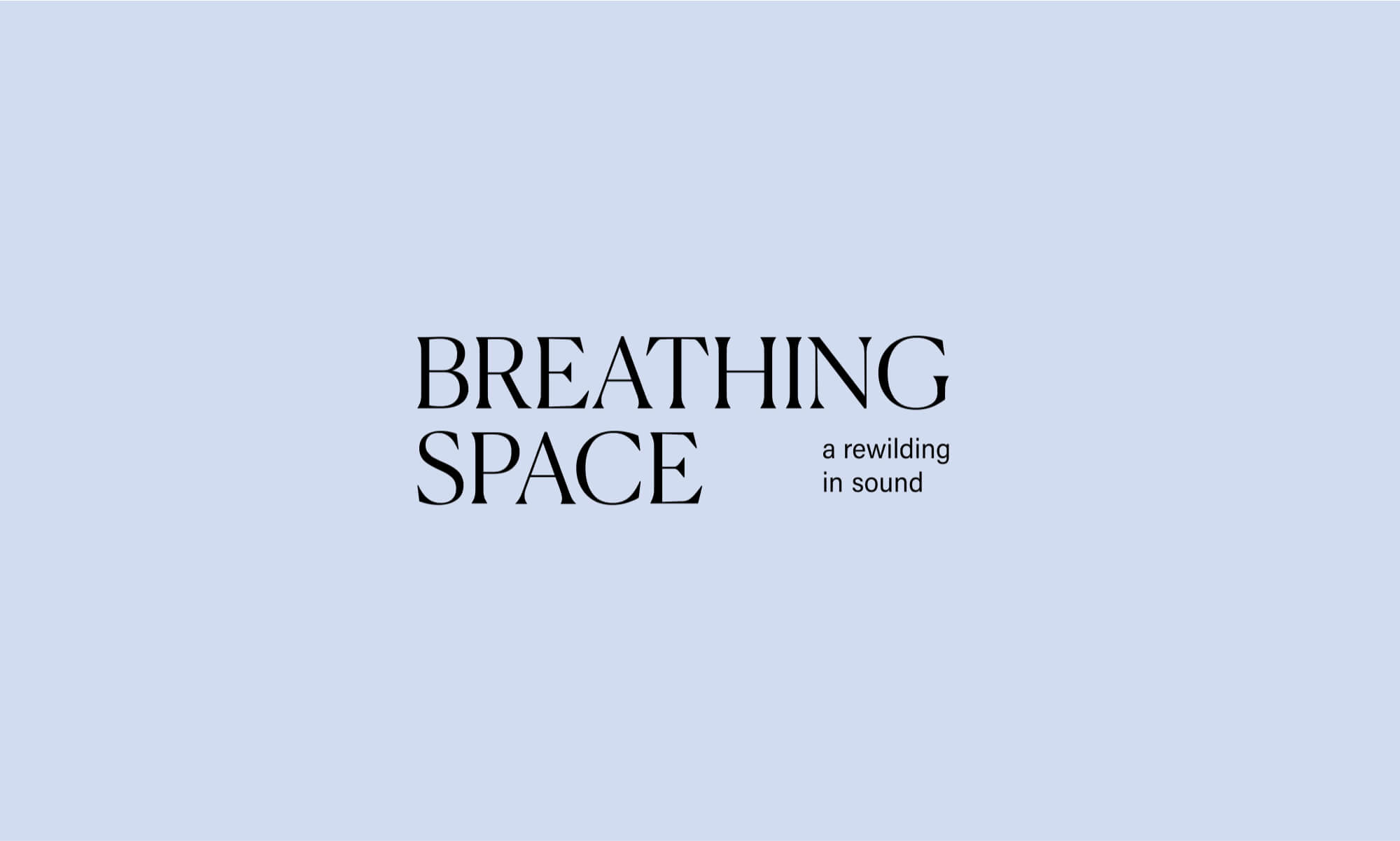 black text logo of breathing space project on baby blue background
